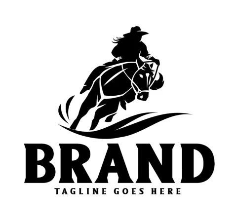 Horse Racing Barrel Logo Design Template