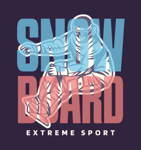 Modèle de t-shirt homme avec snowboard