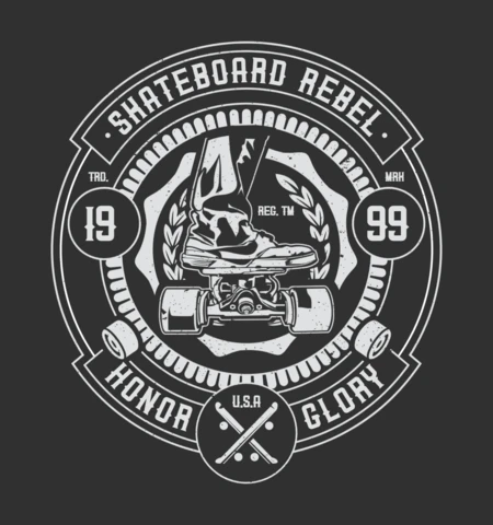 T-Shirt-Designvorlage für Skateboard-Rebellen