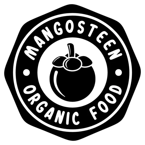 Organic Mangosteen Logo Design Template
