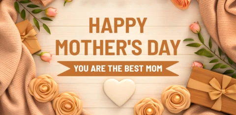 Elegant Mother's Day Card Design Template with Floral Accents