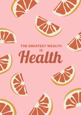 Retro Healthy Fruits Design Poster