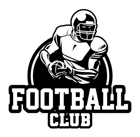 Modello di logo del distintivo della squadra di football americano