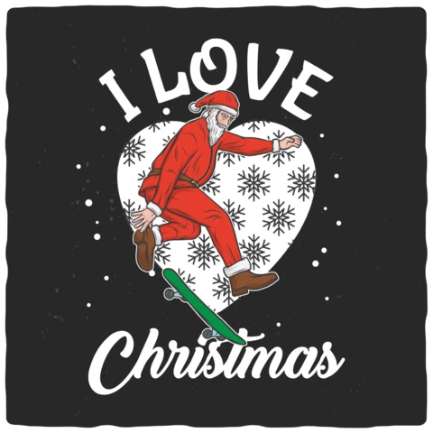 Modelo de design de camiseta I love christmas