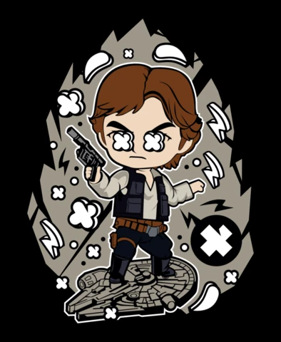 Han solo cartoon character design template
