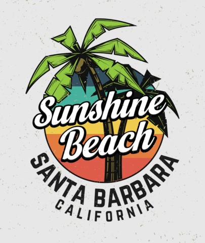 Two Palms Sunshine Beach T-Shirt Design Template
