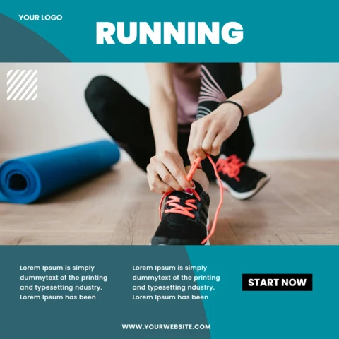 Blue Collage Social Media Post Design Template