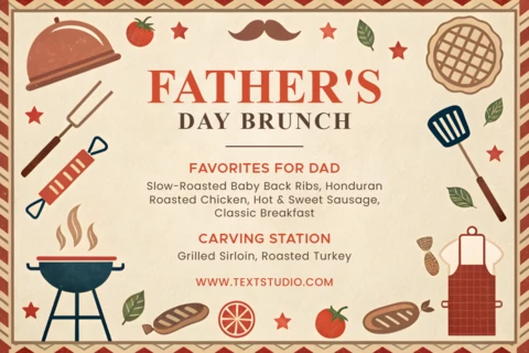 Father's Day Brunch Menu Template - Vintage Culinary Design