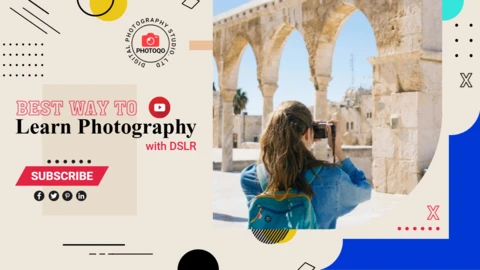 Plantilla de miniatura para publicación de canal de YouTube con fotografías de adornos pop