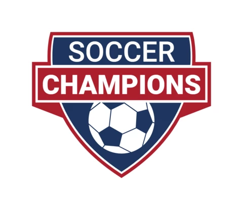 Modello di progettazione del logo del club sportivo dei campioni di calcio
