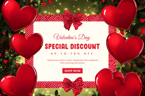 Valentine's Day Discount Flyer Template for Special Offer