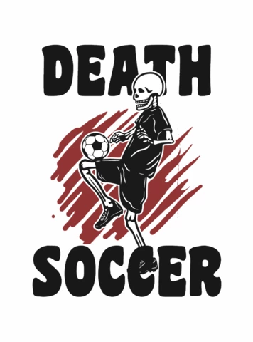 Skeleton Playing Foodball Vintage T-shirt Design Template