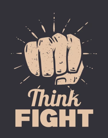 Pensez à combattre le modèle de conception de t-shirt vintage
