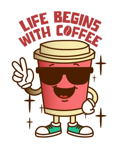 Retro Coffee Vibes Design Template for Fun Merchandise