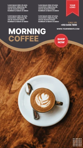 Morning coffee instagram story post design template