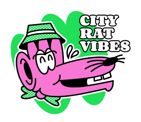 Vibes de rat de ville design de cartoon audacieux pour modèle de t-shirt streetwear urbain