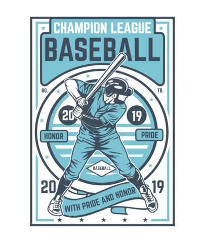 Champion League Baseball T-Shirt Design Template