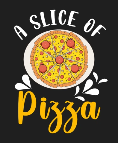Modello di maglietta con fetta di pizza