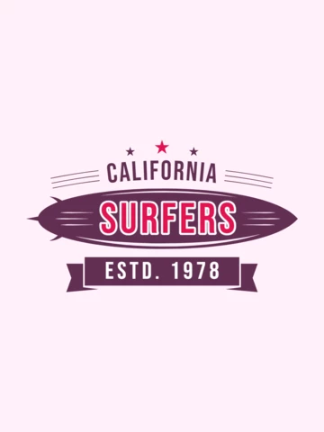 サーファーズカリフォルニアTシャツテンプレートデザイン