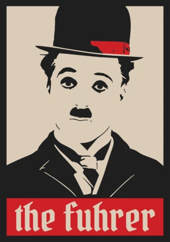 Charlie Chaplin Fuhrer Parody T-Shirt Design Template