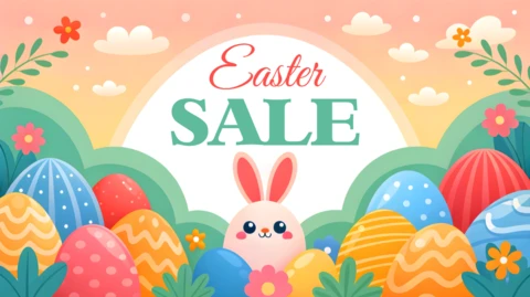 Whimsical Easter Sale Design Template for Festive Promotions