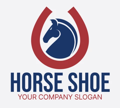 Modello di logo colorato per scarpe da cavallo