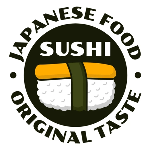 Modèle de logo pour la nourriture japonaise Sushi