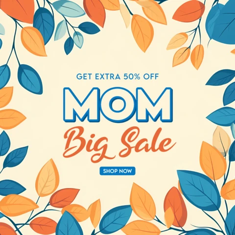 Plantilla de diseño de venta inspirada en el otoño para promociones del día de la madre
