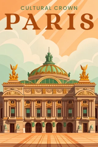 Art Deco Paris Opera House Design Template for Posters