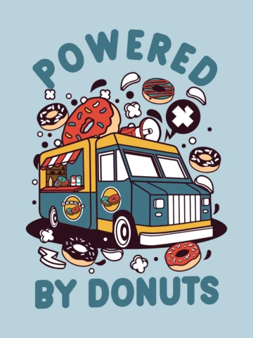 Powered Donuts RV Trailer T-shirt Design Template