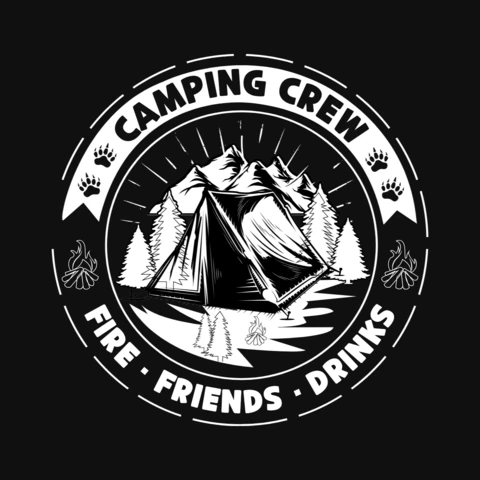 Camping Crew Hiking T-Shirt Design Template
