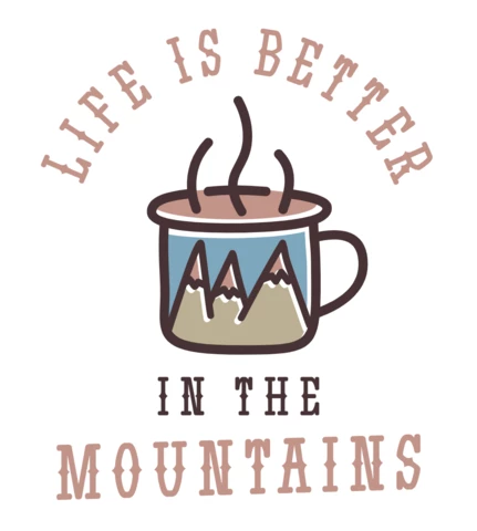 La vida es mejor en las montañas diseño de plantilla de logotipo