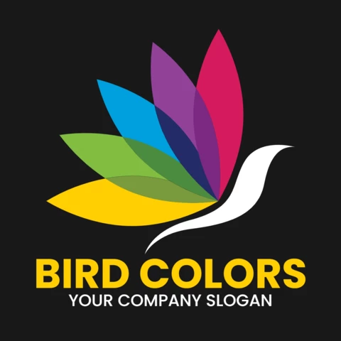 Modèle de logo pour les couleurs de l'oiseau volant