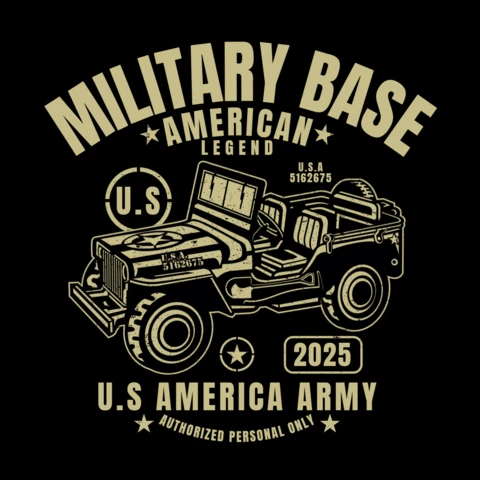 Military Base America Army T-shirt Design Template