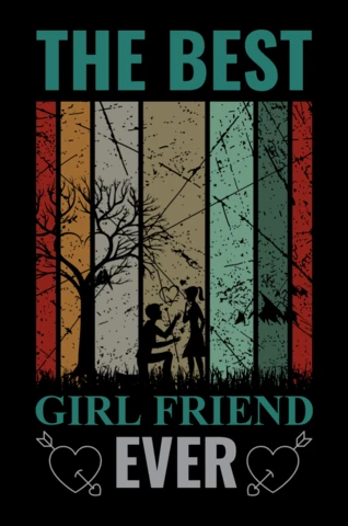 Vintage Romantic Design Template for 'The Best Girlfriend Ever'