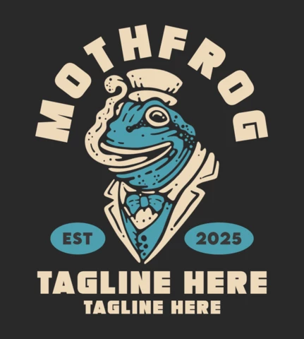 Frosch im Anzug Vintage T-Shirt Design-Vorlage