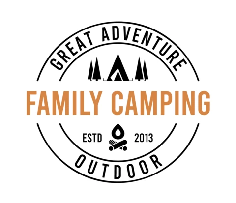 Modèle de logo pour le camping familial et l'aventure