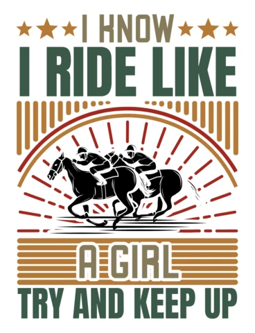 Vintage Racing Design Template: 'I Ride Like a Girl' Editable Graphic