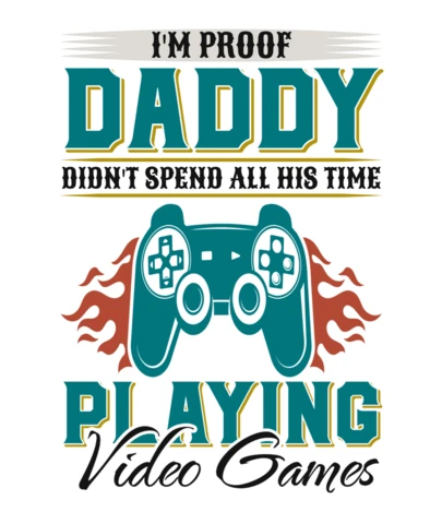Modèle de patron rétro : je suis la preuve que papa n'a pas passé tout son temps à jouer à des jeux vidéo