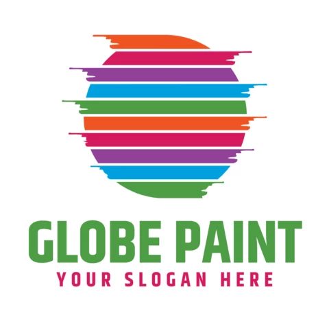 Modello di progettazione del logo della vernice del globo