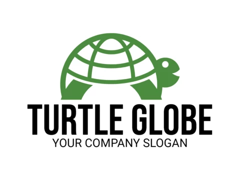 Turtle Globe Logo Design Template