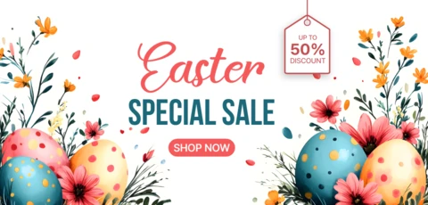 Modèle de conception de vente florale de Pâques avec promotion de réduction