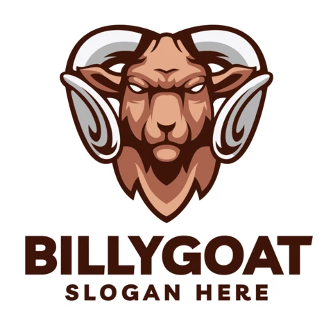 Plantilla de diseño de logotipo de mascota de cabra