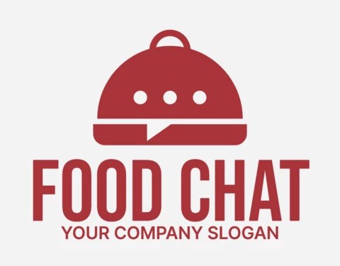 Modèle de logo coloré pour le chat alimentaire
