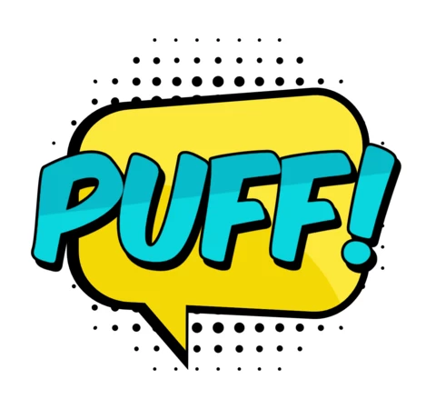 ¡Soplo! plantilla de efecto de texto 3d de estilo cómico de onomatopeya