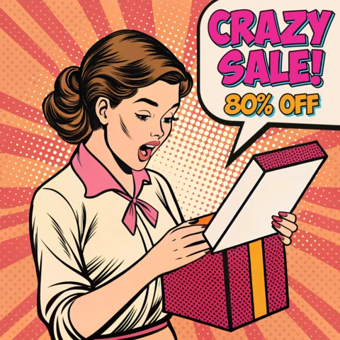 Pop Art Sale Announcement Template for Promotional Flyers