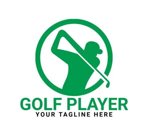 Golf Player Club Logo Design Template