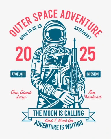 Outer Space Adventure T-shirt Design Template