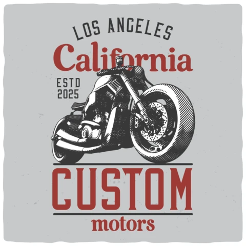Los Angeles Motorcycles Vintage T-shirt Design