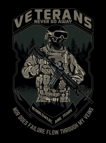 Veterans Never Go Away T-shirt Design Template